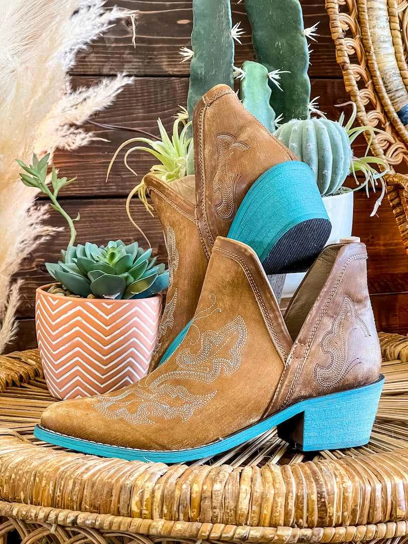 Alig Tannery Liz Embroidered Dream Leather Bootie In Brown Footwear 4 Alig Tannery Liz Embroidered Dream Leather Bootie In Brown Footwear