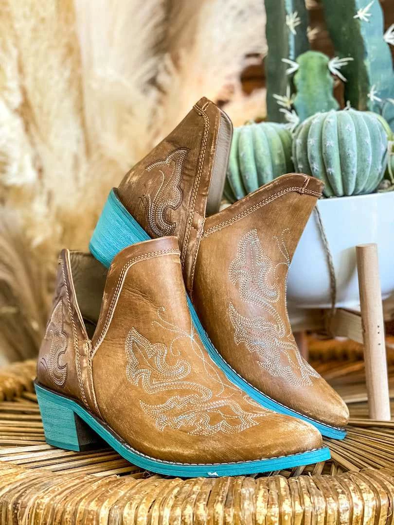 Alig Tannery Liz Embroidered Dream Leather Bootie In Brown Footwear 5 Alig Tannery Liz Embroidered Dream Leather Bootie In Brown Footwear