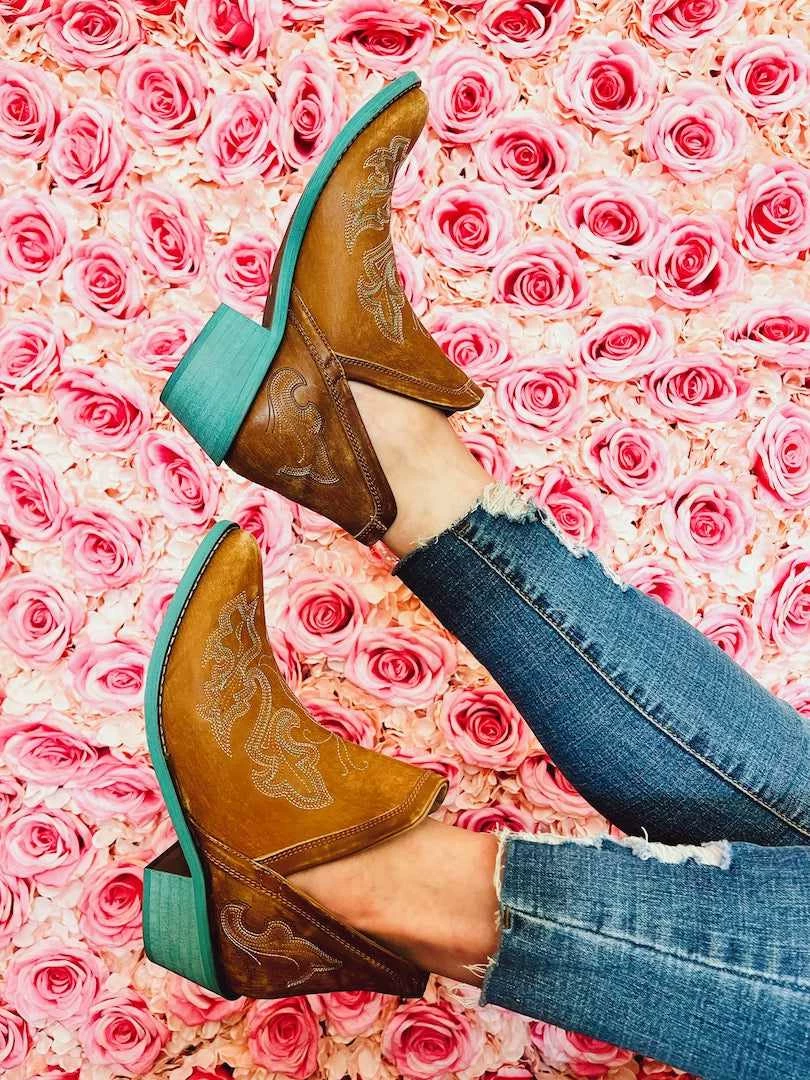 Alig Tannery Liz Embroidered Dream Leather Bootie In Brown Footwear 3 Alig Tannery Liz Embroidered Dream Leather Bootie In Brown Footwear