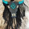 Southern Custom Designs Black And Turquoise Sassy Steer Fringe Freshie