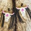 Southern Custom Designs Pink And Black Steer Fringe Vent Clip Freshie Accessories