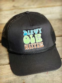 FayCo Accessories Dirty Ole Hippie Black Trucker Hat