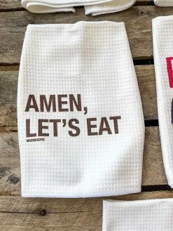 Miss Mud Pie Accessories Amen Lets Eat Hand Towel