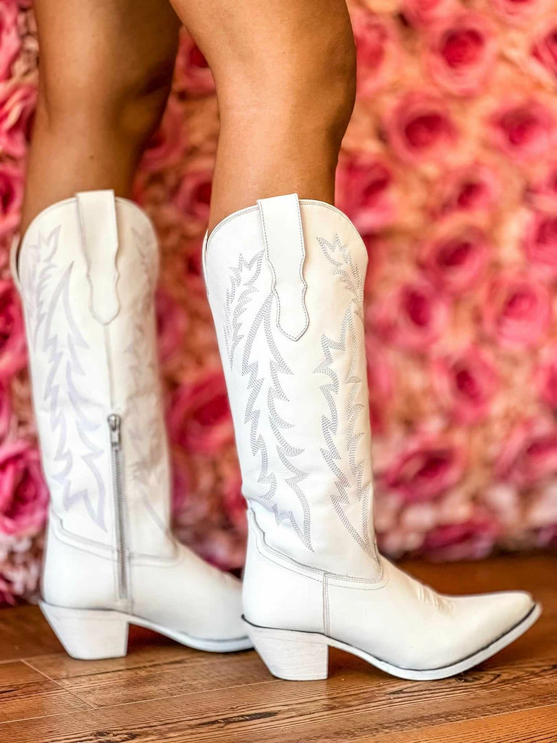 Prachi Leather PREORDER Loretta Boot - White Pre-Orders 8 Prachi Leather PREORDER Loretta Boot - White Pre-Orders