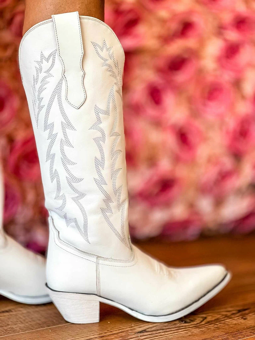 Prachi Leather PREORDER Loretta Boot - White Pre-Orders 6 Prachi Leather PREORDER Loretta Boot - White Pre-Orders