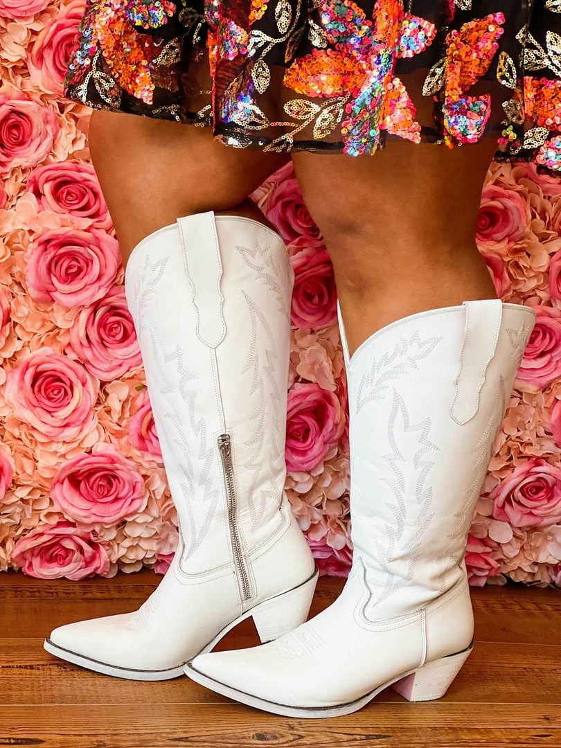 Prachi Leather PREORDER Loretta Boot - White - Wide Calf 5 Prachi Leather PREORDER Loretta Boot - White - Wide Calf