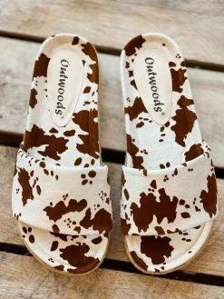 Olem Shoe Corporation Foxy Sandal Slides - Cow Print
