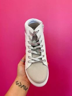 Olem Shoe Corporation Falling Over The Silver Star Hi-Top Sneakers