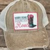 Southern Grace Down Home Country Roots Patch Distressed Tan Hat 2 Southern Grace Down Home Country Roots Patch Distressed Tan Hat