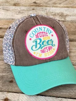 Southern Grace Country Music And Beer That's Why I'm Here Patch Hat