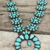 Southern Grace New Arrivals Forever And Ever Turquoise Flower Squash Blossom Necklace