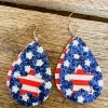 Southern Grace Stars Stripes & Lots Of Sparkles Tear Drop Earrings 2 Southern Grace Stars Stripes & Lots Of Sparkles Tear Drop Earrings
