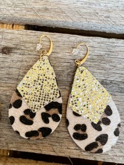 Southern Grace Gold And Leopard Teardrop Earrings New Arrivals