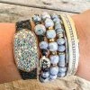 Southern Grace A Little Country Grey Leopard Mixed Beads Bracelet Set New Arrivals