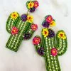 Treasure Jewels, Inc. Prickle Me Cactus Flower Beaded Earrings 2 Treasure Jewels, Inc. Prickle Me Cactus Flower Beaded Earrings