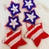 Treasure Jewels, Inc. New Arrivals Red White And Blue USA Stars Beaded Earrings 2 Treasure Jewels, Inc. New Arrivals Red White And Blue USA Stars Beaded Earrings
