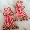 Treasure Jewels, Inc. Pink Fringe Beaded Earrings 1 Treasure Jewels, Inc. Pink Fringe Beaded Earrings