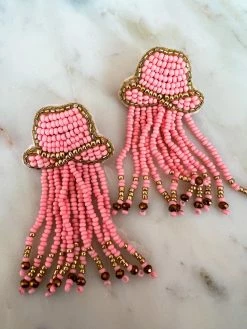 Treasure Jewels, Inc. Pink Fringe Beaded Earrings