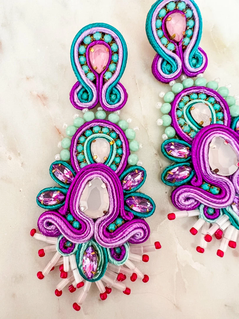 Treasure Jewels, Inc. New Arrivals These Are My Purple And Turquoise Beaded Earrings 4 Treasure Jewels, Inc. New Arrivals These Are My Purple And Turquoise Beaded Earrings