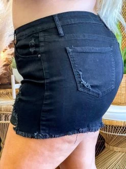 Special A High Rise Distressed Jean Shorts In Black Summer Fever Collection 9 Special A High Rise Distressed Jean Shorts In Black Summer Fever Collection