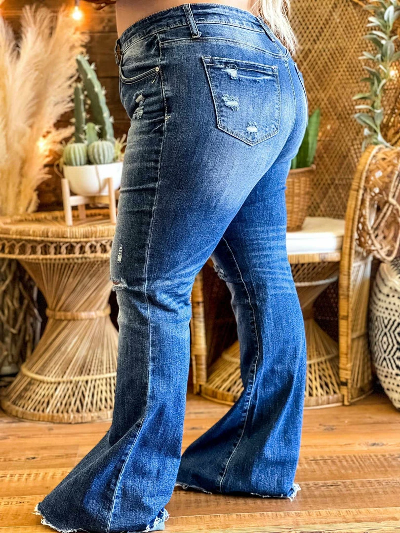 Special A High Rise Boot Cut Jeans - Medium Dark 4 Special A High Rise Boot Cut Jeans - Medium Dark