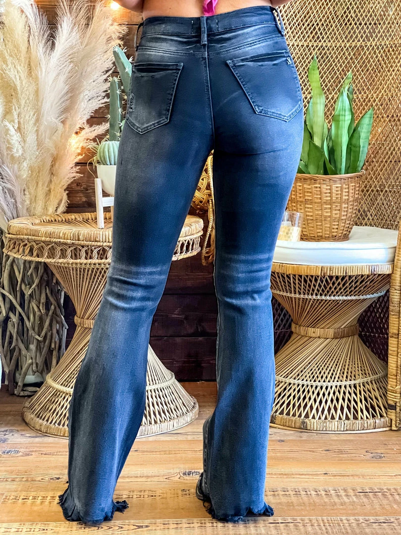 Special A Summer Fever Collection Mid Rise Boot Cut Distressed Jeans - Vintage Black 4 Special A Summer Fever Collection Mid Rise Boot Cut Distressed Jeans - Vintage Black