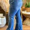 Special A Mid Rise Boot Cut Distressed Jeans In Medium Blue 2 Special A Mid Rise Boot Cut Distressed Jeans In Medium Blue