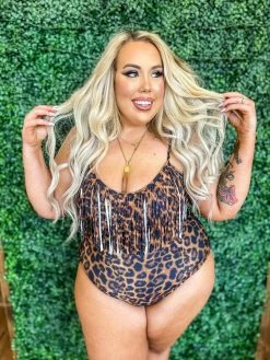 Sylon Fashion Co, Ltd New Arrivals One Piece Leopard Fringe Swimsuit
