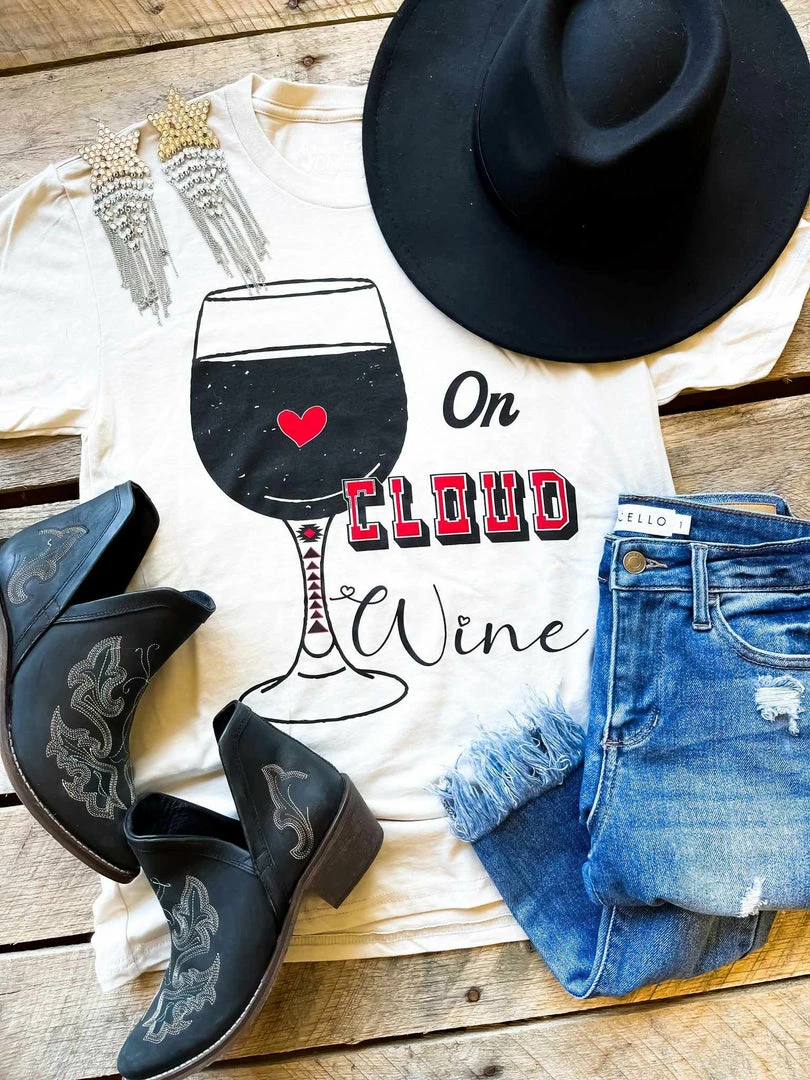 Rowdy Crowd Clothing On Cloud Wine T-shirt New Arrivals 3 Rowdy Crowd Clothing On Cloud Wine T-shirt New Arrivals