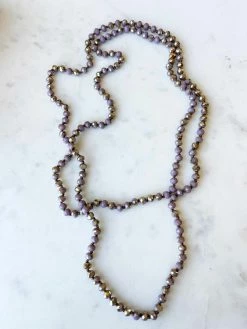 Your Fashion Wholesale Accessories Crystal Beaded Necklace In Purple