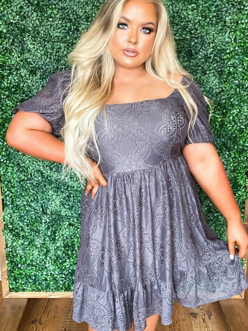 D & J Industies Co., LTD. Pre-Orders PREORDER Girl Next Door Lace Dress - Gray 3 D & J Industies Co., LTD. Pre-Orders PREORDER Girl Next Door Lace Dress - Gray