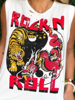 Country Deep Clothing Rock N Roll Distressed Tank
