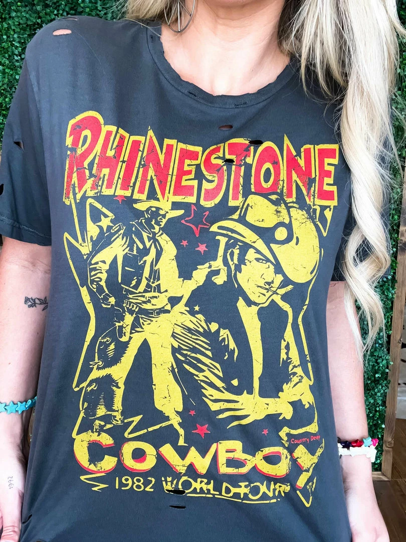 Country Deep Clothing Rhinestone Cowboy 80s Distressed Tee 3 Country Deep Clothing Rhinestone Cowboy 80s Distressed Tee