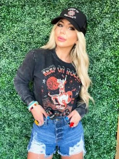Country Deep New Arrivals Keep On Rockin Me Cropped Crew Sweatshirt