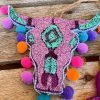 Southern Custom Designs New Arrivals Purple Glitter Steer Pom Poms Freshie
