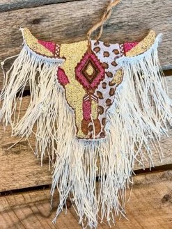Southern Custom Designs Leopard Pink Steer Fringe Freshie New Arrivals