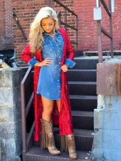 Dongguan Haohoo Clothing CO., Ltd Pre-Orders PREORDER The Royal Sequin Duster - Red