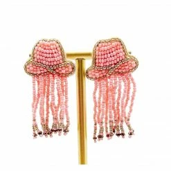 Treasure Jewels, Inc. Pink Fringe Beaded Earrings