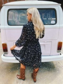Southern Fried Chics Sale! Popping Lavender Dress - Black