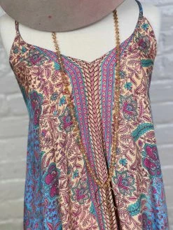 Fashion Fuse Print Tie-Back Maxi Dress - Pink Clothing