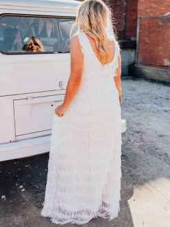 D & J Industries Promise Forever Dress Long - White