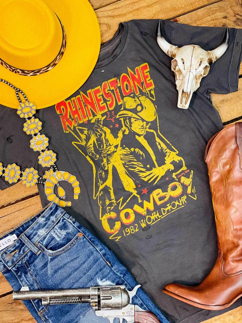 Country Deep Clothing Rhinestone Cowboy 80s Distressed Tee 5 Country Deep Clothing Rhinestone Cowboy 80s Distressed Tee