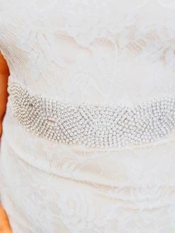 Luxe Apparel Bridal Rhinestone Crowning Moment Belt X3 - Pure Ribbon With Silver