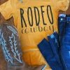 4B Custom Designs LLC Clothing Rodeo Cowboy Tee - Mustard