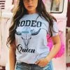 Bling-A-Gogo Rodeo Queen Tee - Grey Clothing