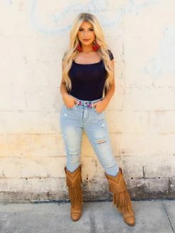 D & J Industies Co., LTD. New Arrivals Your New Favorite Staple Square Neck Bodysuit - Navy