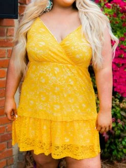 Southern Fried Chics Flirty Little Thing Lace Dress - Mustard New Arrivals 8 Southern Fried Chics Flirty Little Thing Lace Dress - Mustard New Arrivals