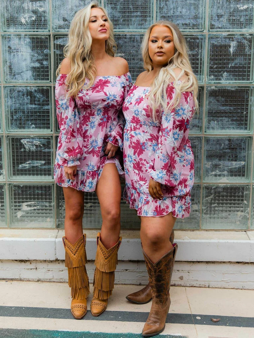 D & J Industies Co., LTD. All Squared Away — Spring Floral Dress In Pink 4 D & J Industies Co., LTD. All Squared Away — Spring Floral Dress In Pink