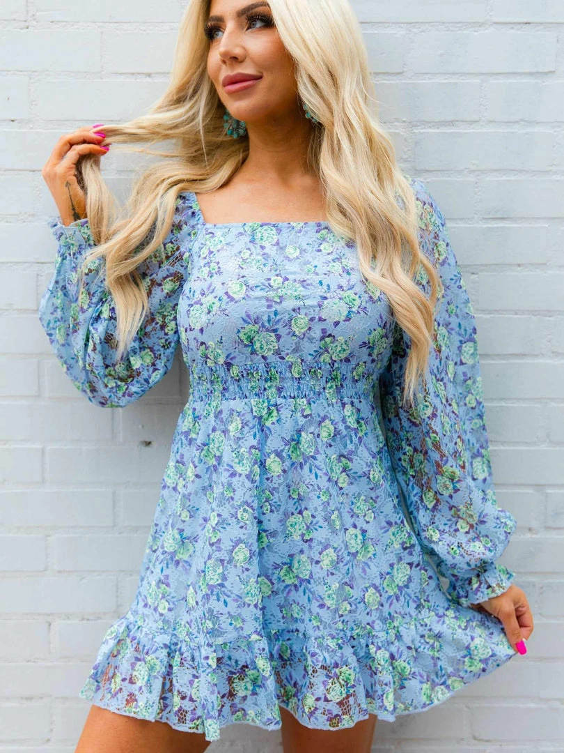 D & J Industies Co., LTD. All Squared Away Dress - Lavender Floral 5 D & J Industies Co., LTD. All Squared Away Dress - Lavender Floral