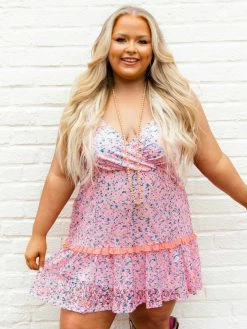 D & J Industries Co., LTD. Flirty Little Thing Lace Dress - Coral